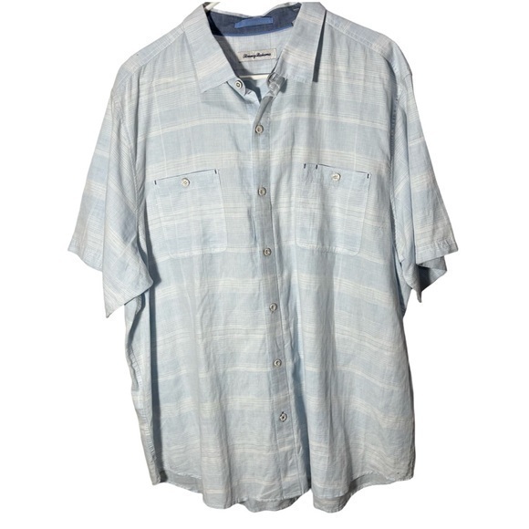 Tommy Bahama Cotton Short Sleeve Button-Up Casual Button-Down Shirts Size Xl